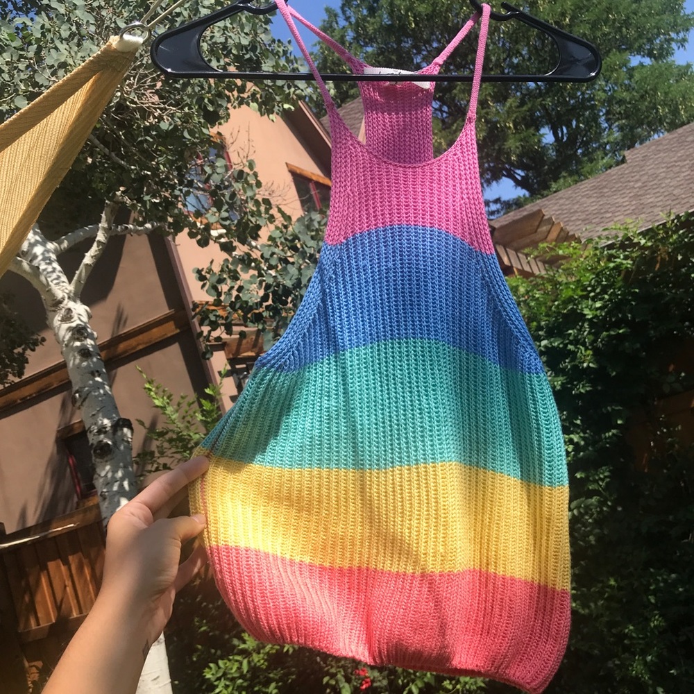 Knit Rainbow Tank Top